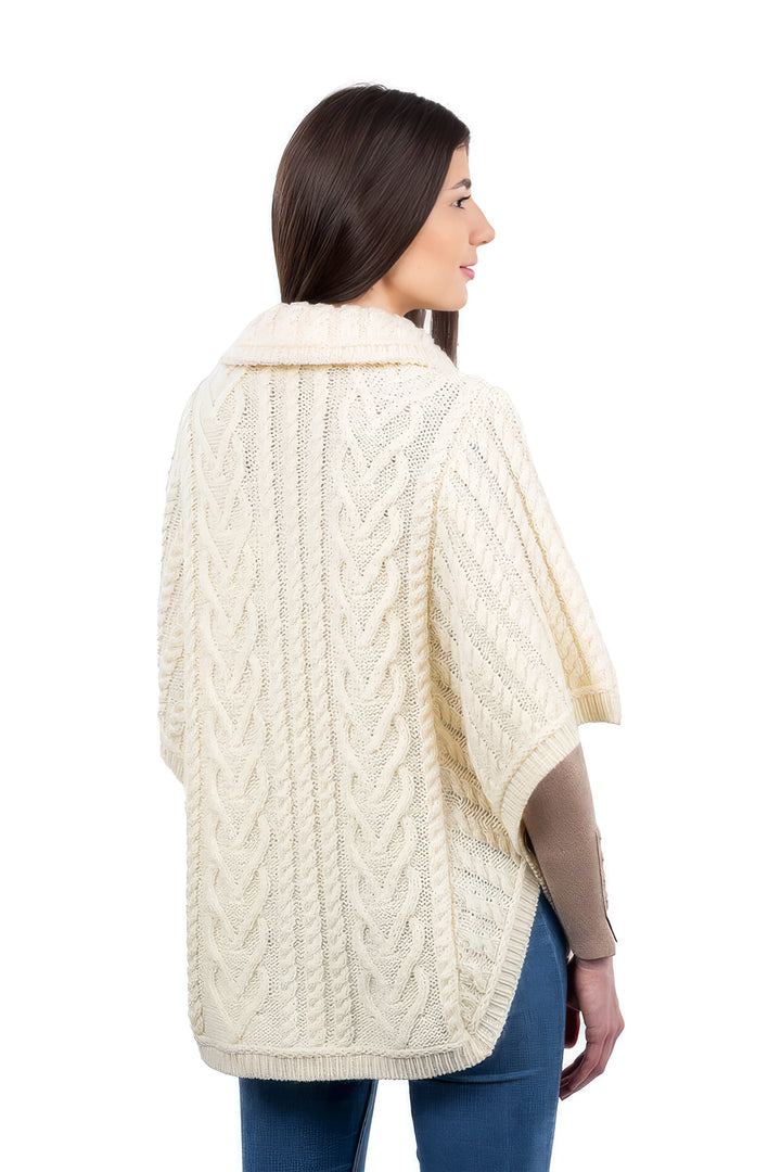 Funnel Neck Poncho Jacket