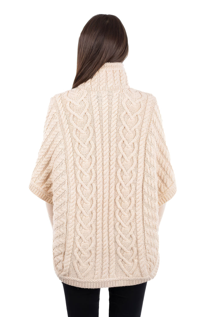 Funnel Neck Poncho Jacket