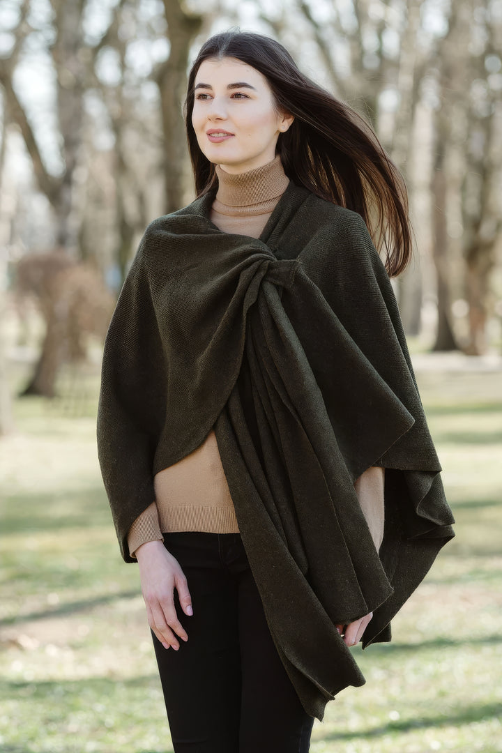100% Soft Lambswool Draped Shawl