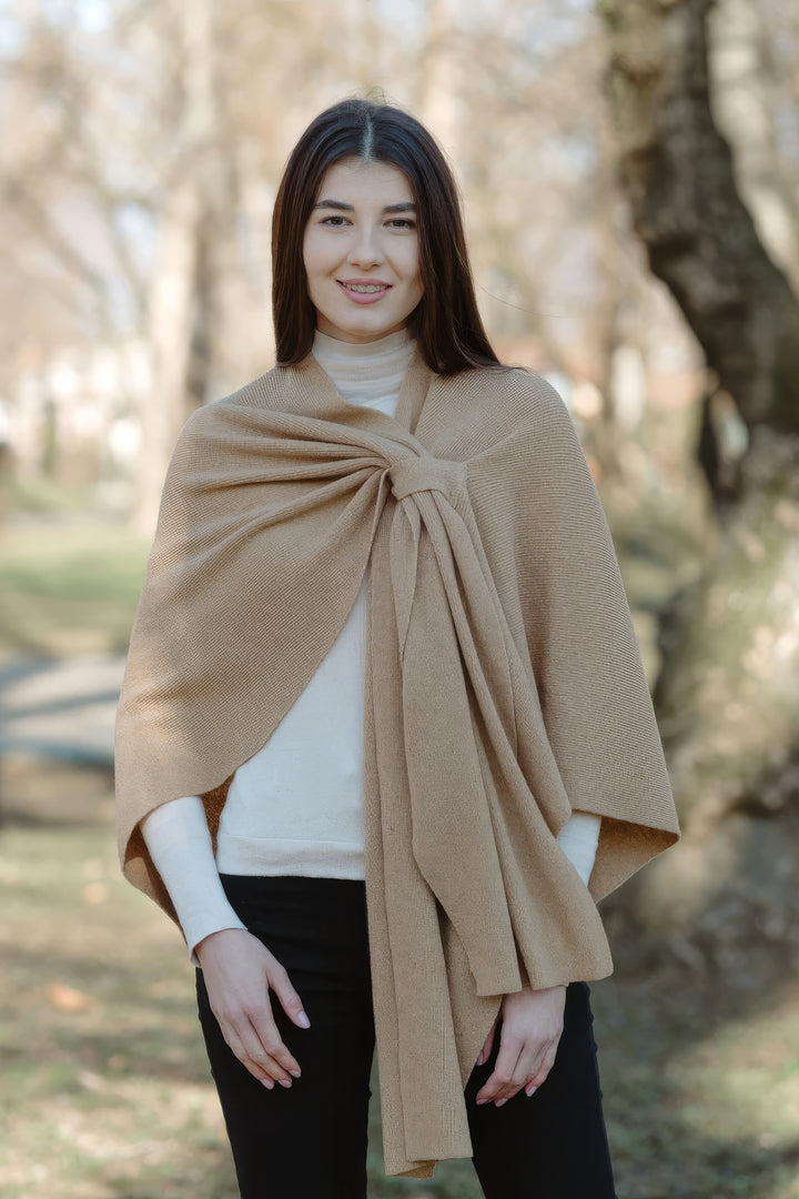 100% Soft Lambswool Draped Shawl