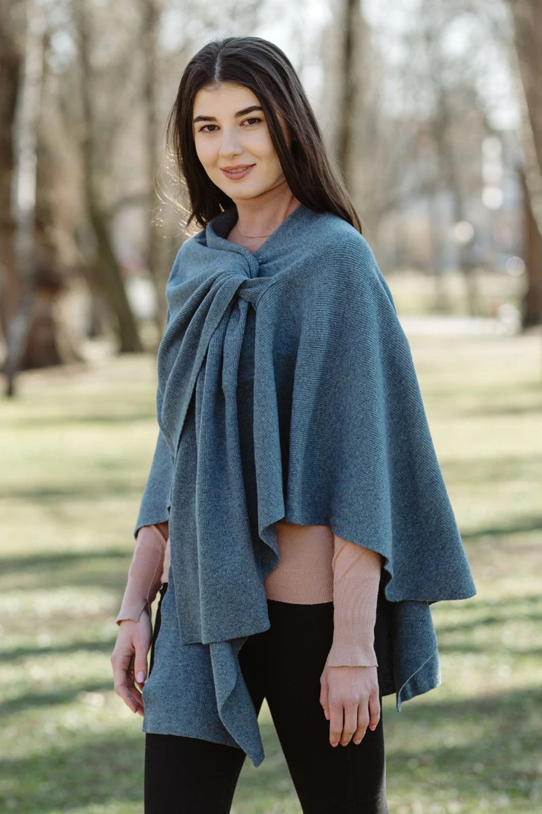100% Soft Lambswool Draped Shawl