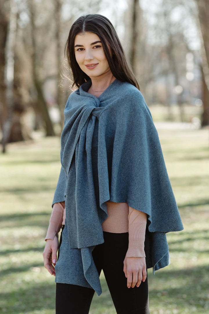 100% Soft Lambswool Draped Shawl