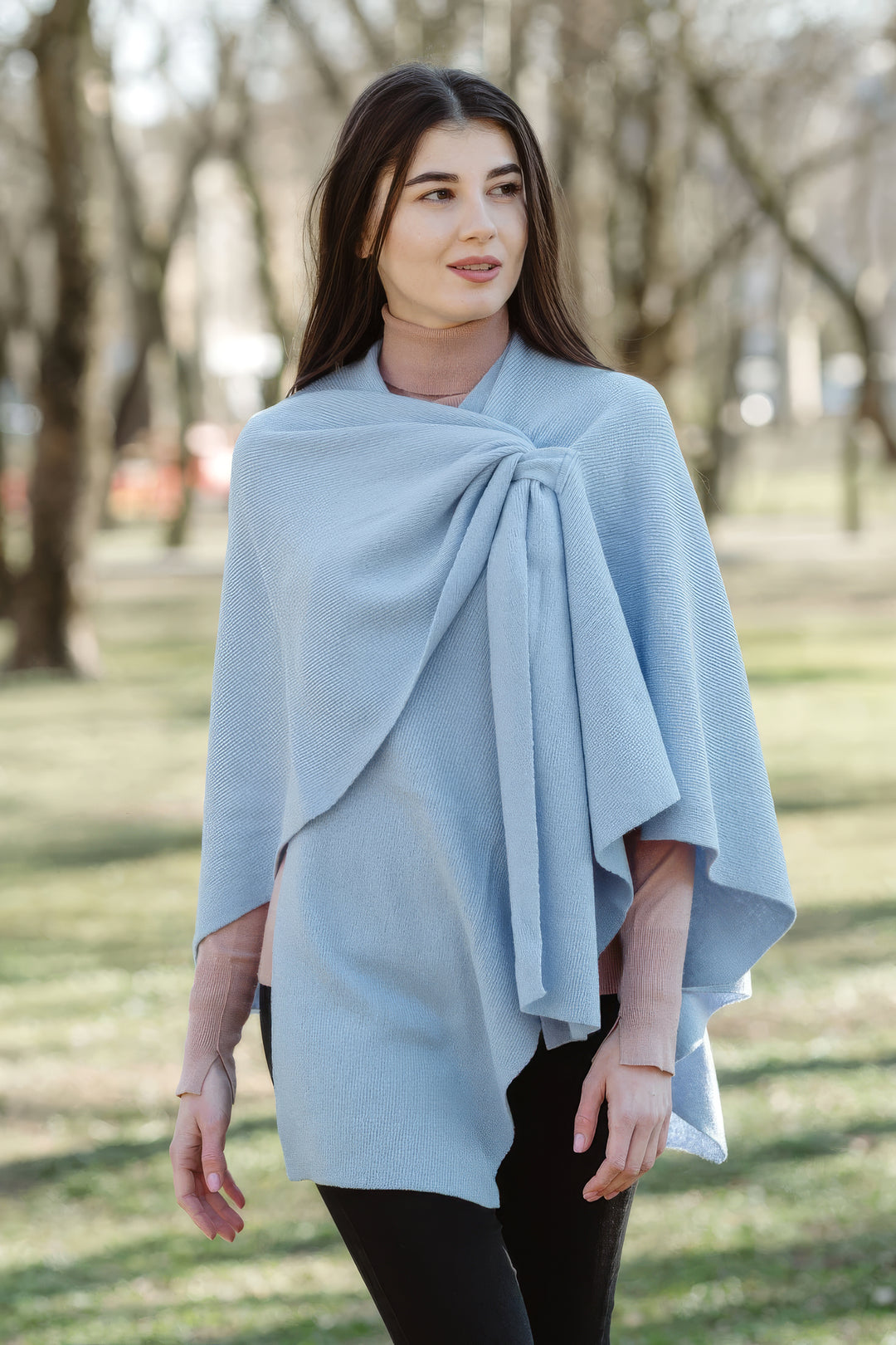 100% Soft Lambswool Draped Shawl