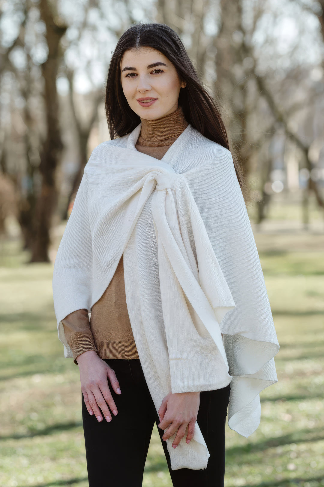 100% Soft Lambswool Draped Shawl