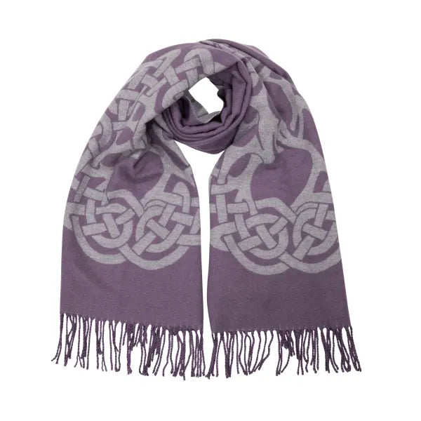 Celtic Jacquard Soft Scarf With Fringe Ends