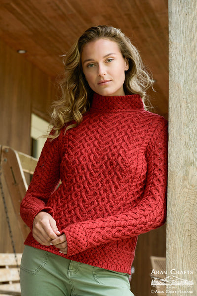 Women's High Neck Heart Cable Knit Sweater – The Celtic Ranch