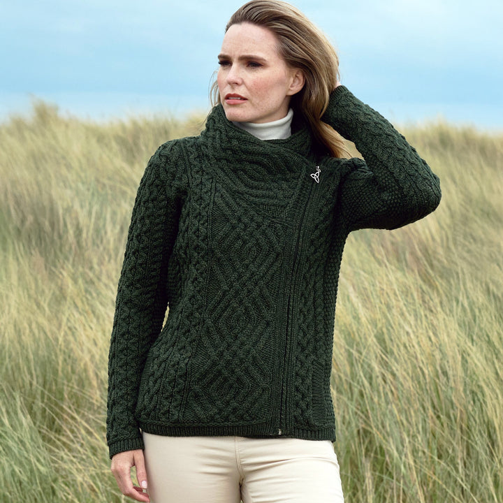 Ladies Short Side Zip Cardigan