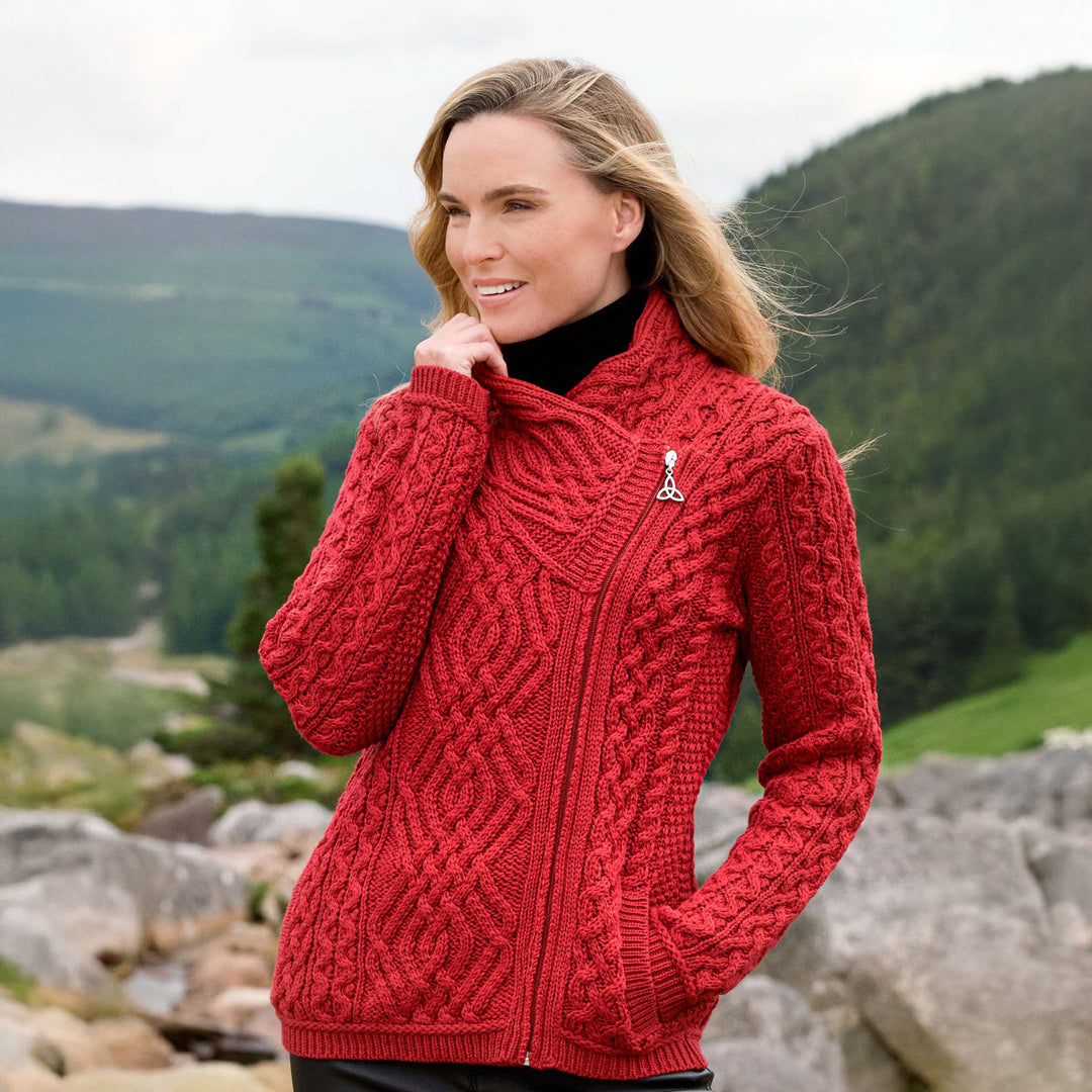 Ladies Short Side Zip Cardigan