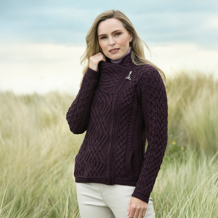 Ladies Short Side Zip Cardigan