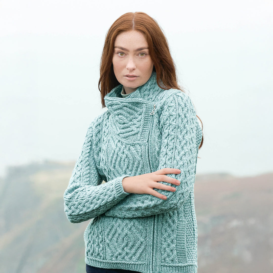 Ladies Short Side Zip Cardigan