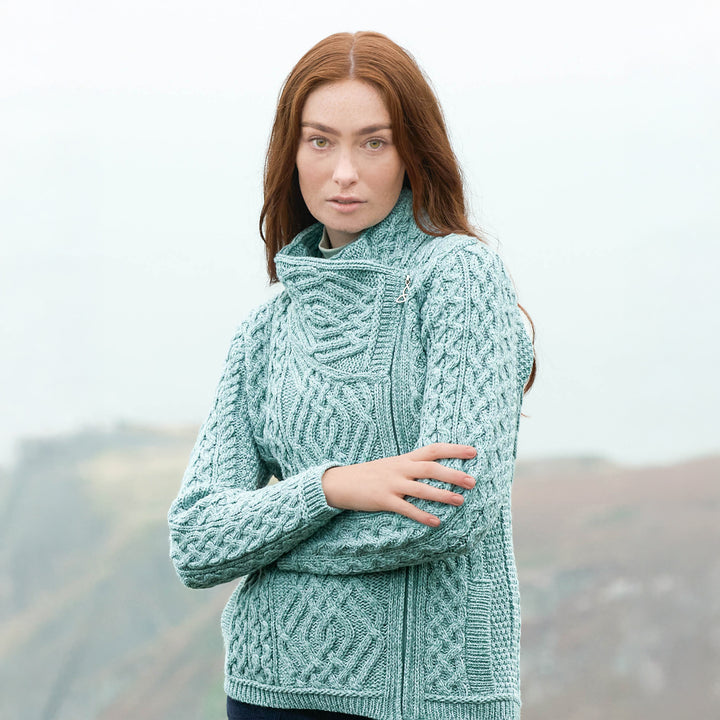 Ladies Short Side Zip Cardigan