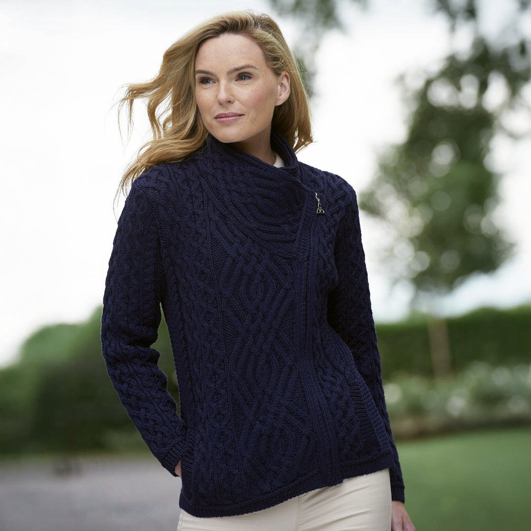 Ladies Short Side Zip Cardigan