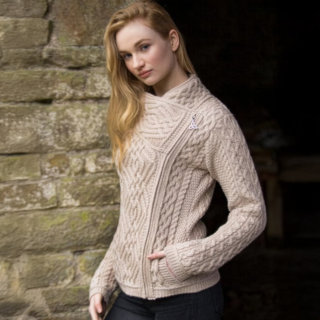 Ladies Short Side Zip Cardigan