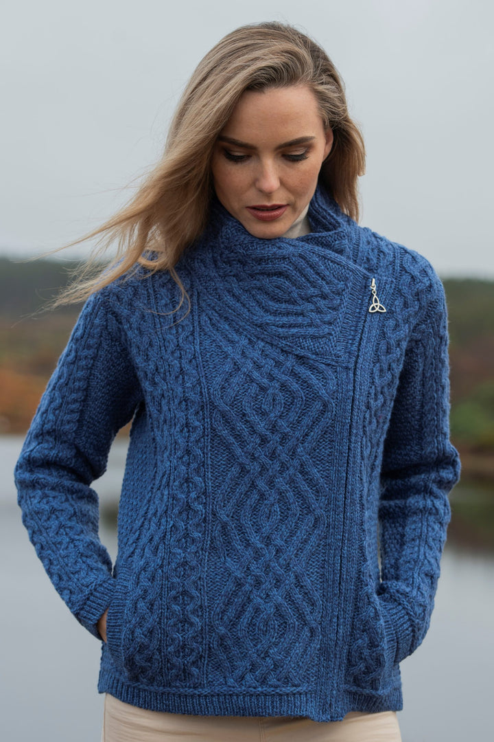 Ladies Short Side Zip Cardigan