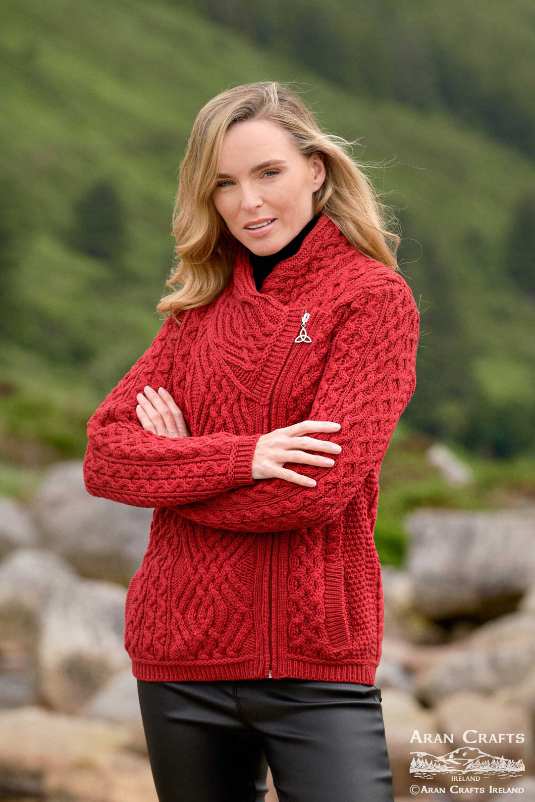 Ladies Short Side Zip Cardigan