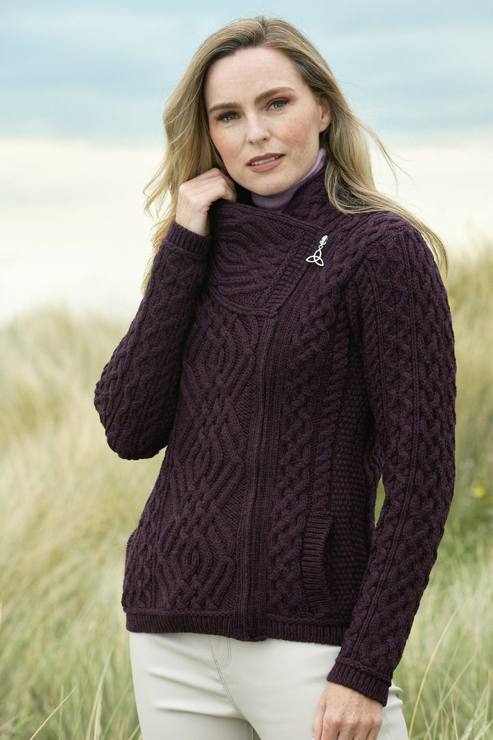 Ladies Short Side Zip Cardigan