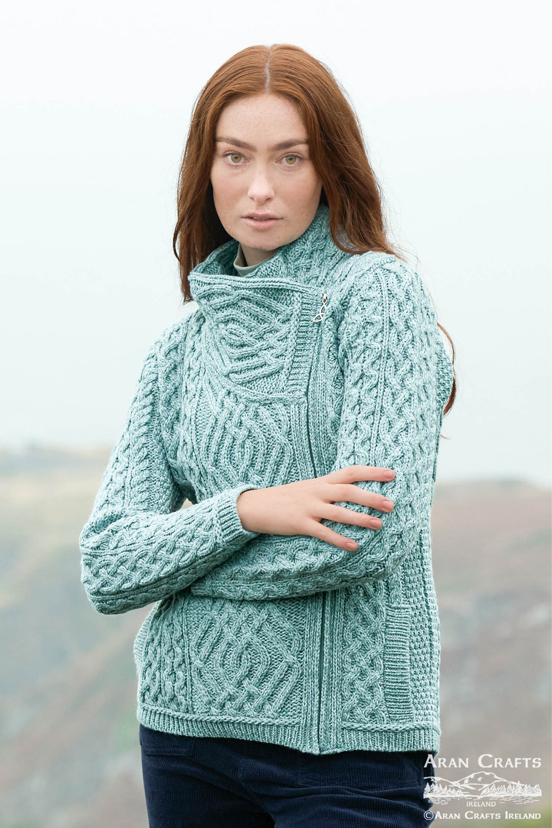 Ladies Short Side Zip Cardigan