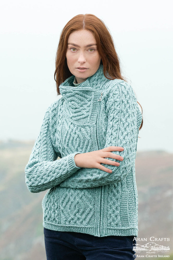 Ladies Short Side Zip Cardigan