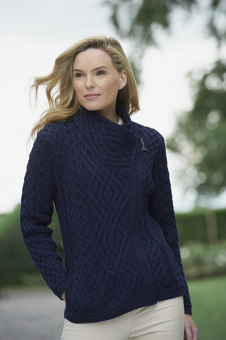 Ladies Short Side Zip Cardigan
