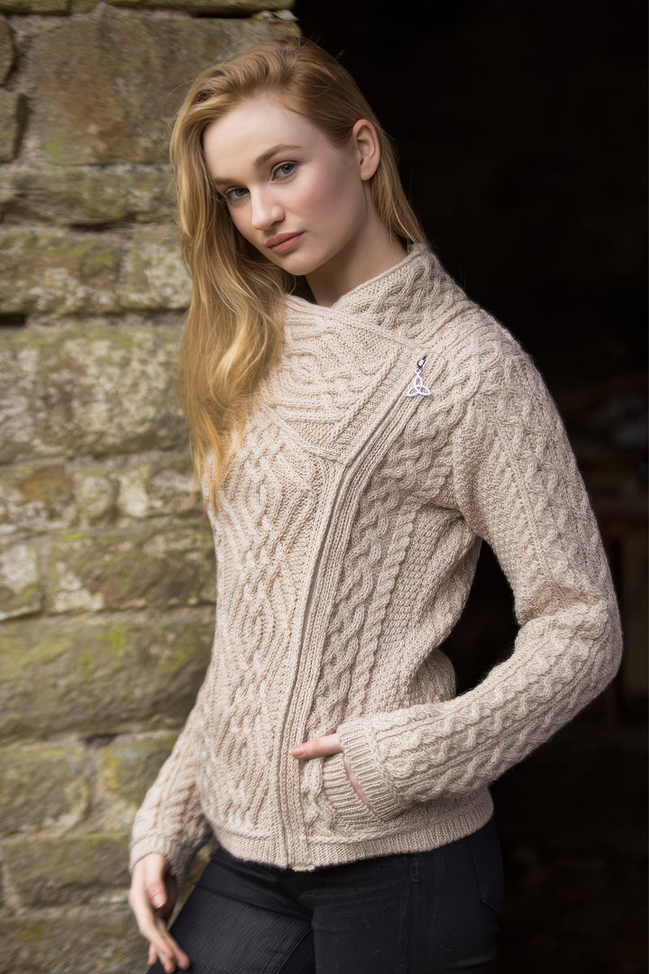 Ladies Short Side Zip Cardigan
