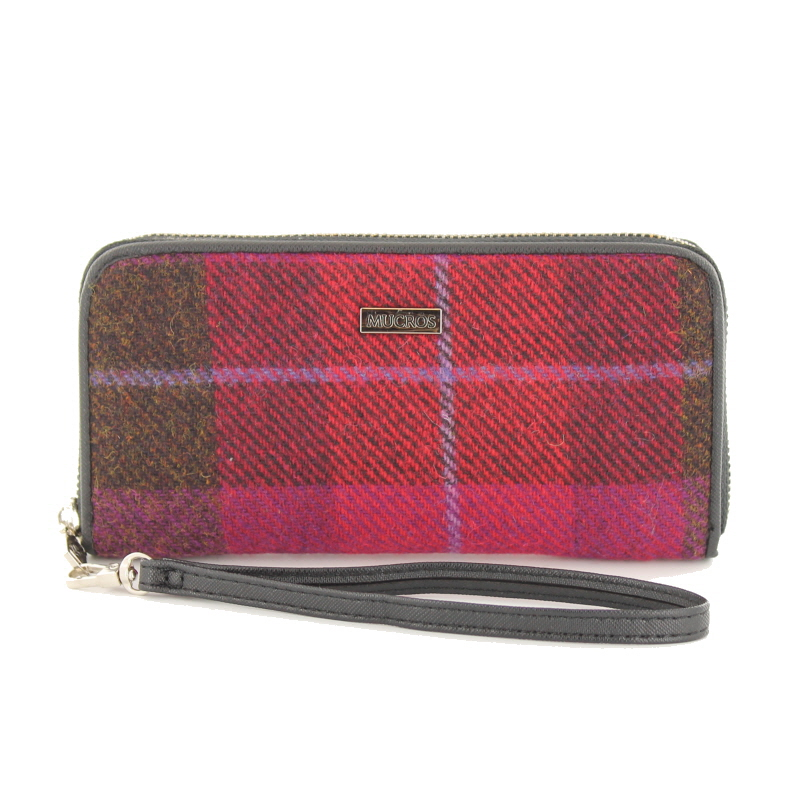 front of tweed wallet color 223 by mucros weavers