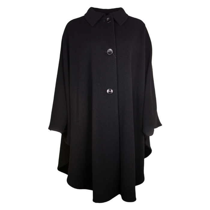 front of black jimmy hourihan pure new wool and cashmere cape