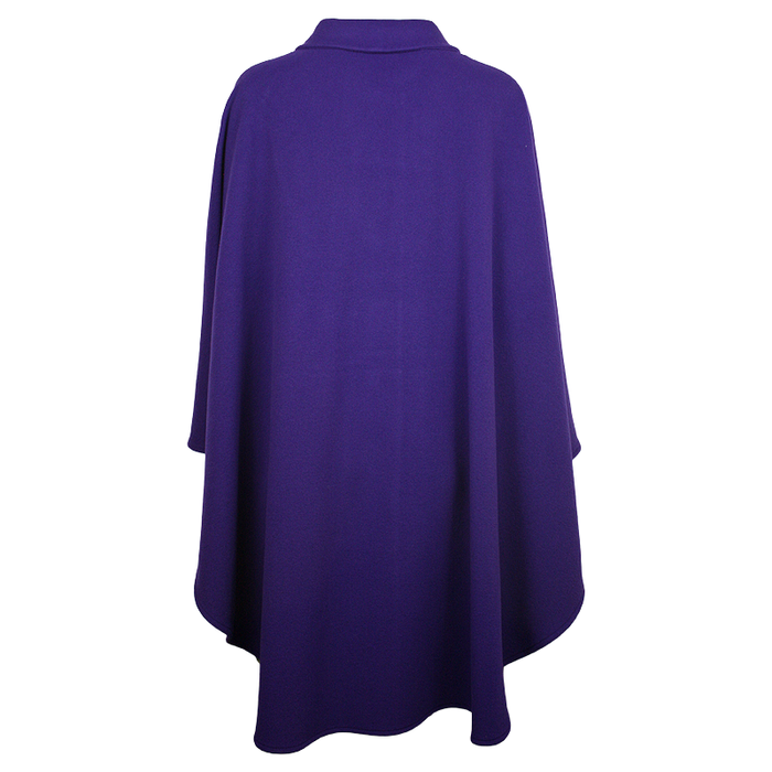 back of purple jimmy hourihan pure new wool and cashmere cape
