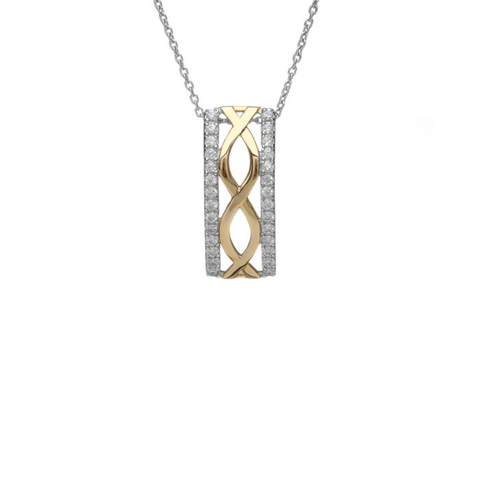 Sterling Silver Celtic Pendant with CZ and Gold Plate