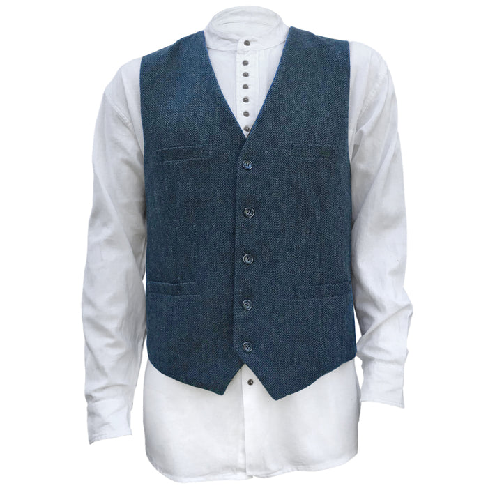 front of navy blended wool vest by celtic ranch