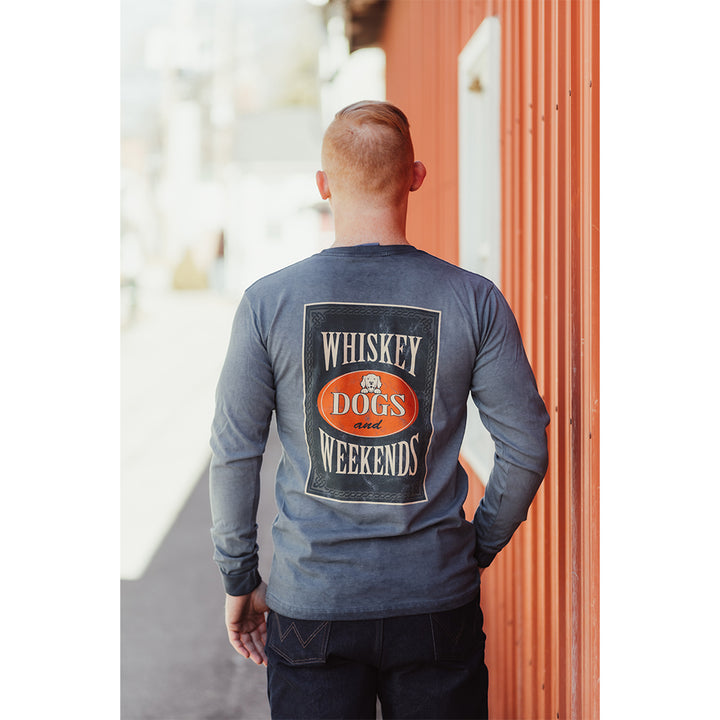 Adult Surface Dye Whiskey Dogs and Weekends Long Sleeve T-Shirt