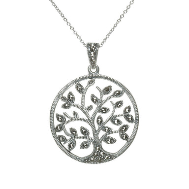 sterling silver marcasite tree of life pendant necklace by anu celtic jewellery
