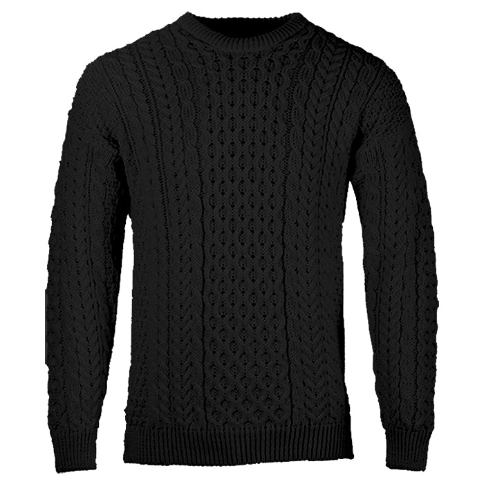 Aran Woollen Mills Aran Merino Beige Sweater - Aran Sweaters