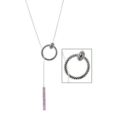 celtic circle bar drop silvertone necklace by because i like it