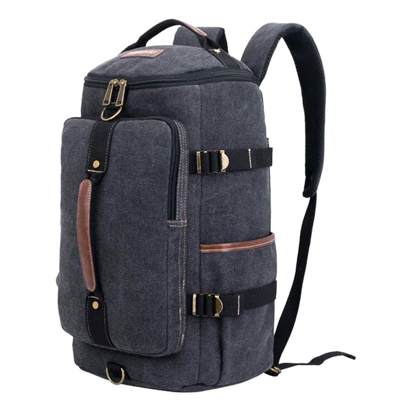 Canvas Duffle Backpack Bag, Black