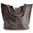 back of brown Distressed Leather Tote with Buckle by The Celtic Ranch