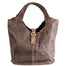 front of brown Distressed Leather Tote with Buckle by The Celtic Ranch