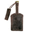 back of coffee brown distressed leather luggage tag by celtic ranch