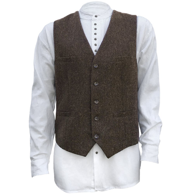 front of brown blended wool vest by celtic ranch