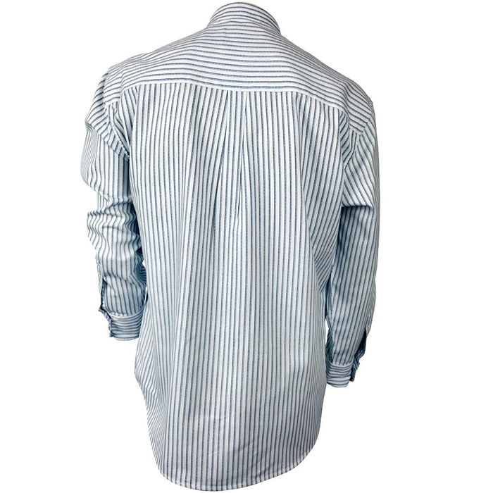back of blue stripe celtic ranchwear shirt