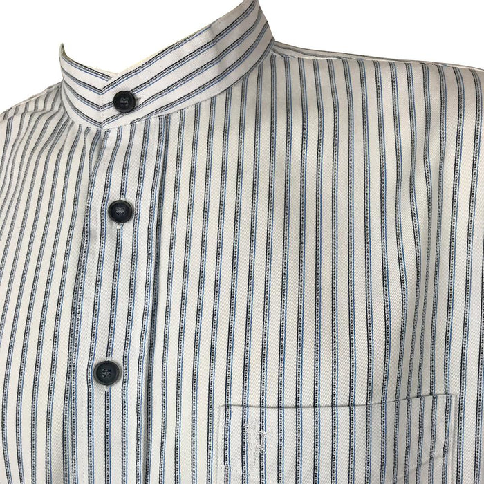 collarless blue stripe celtic ranchwear shirt