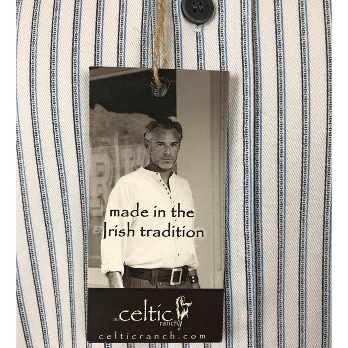 tag of blue stripe celtic ranchwear shirt
