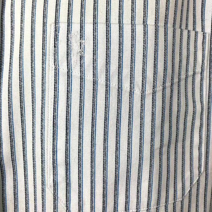 Men's Comfort Cotton Grandfather Shirt - Navy & White Stripe