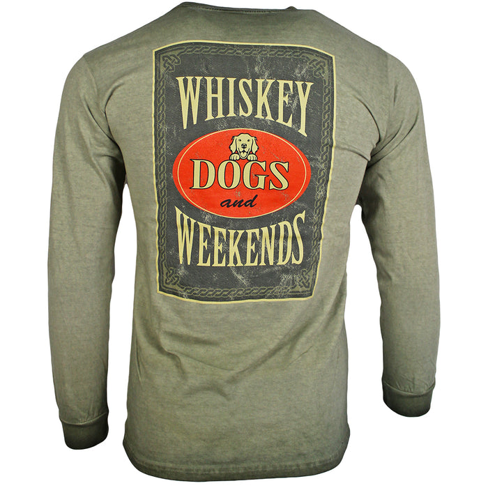 Adult Surface Dye Whiskey Dogs and Weekends Long Sleeve T-Shirt