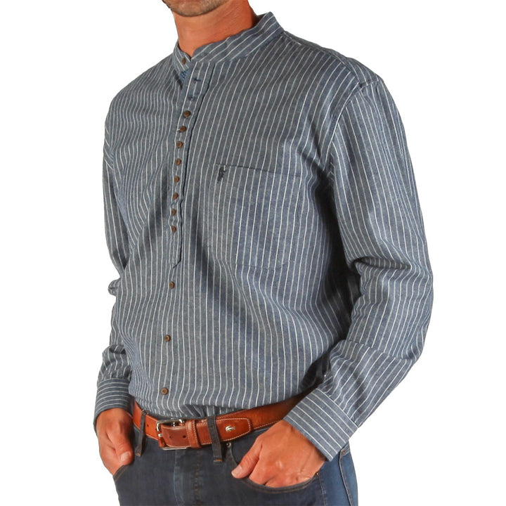 Celtic Ranchwear Blue Contrast Fabric Grandfather Shirt