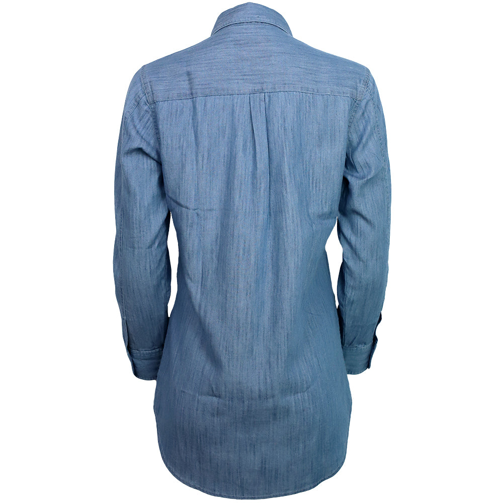 The Celtic Ranch Women's Classic Long Sleeve Button-Down Denim Shirt