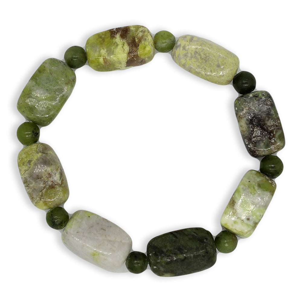 Connemara Irish Marble Bow Bracelet - Genuine Green Marble, Adjustable, Made In Ireland