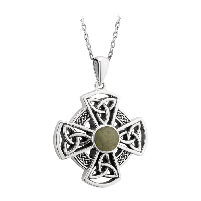Connemara Marble Celtic Cross Necklace