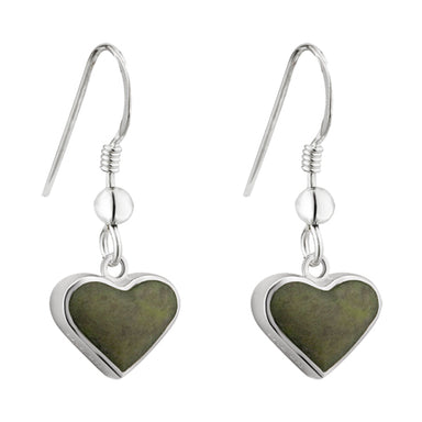 Connemara Marble (Sterling Silver) Heart Drop Earrings