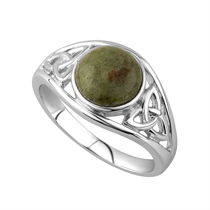 Connemara Marble Sterling Silver Round Ring