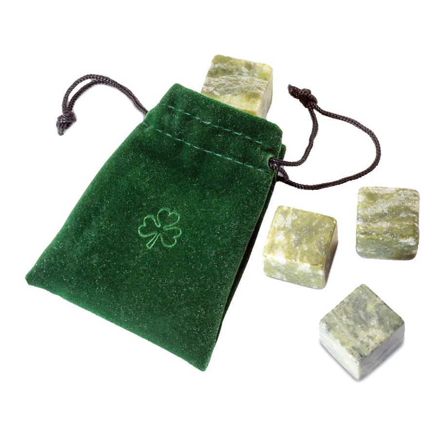 Connemara Marble Whiskey Stones in Pouch